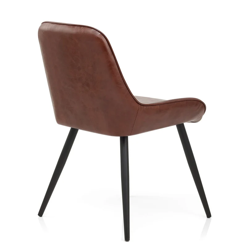 Chaise Faux Cuir Antique - Lincoln Marron