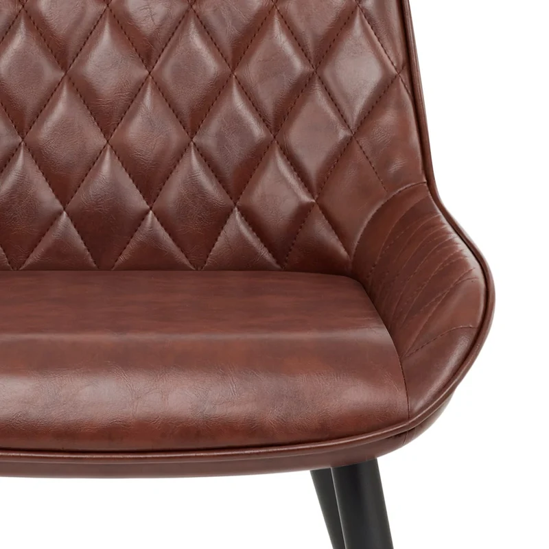 Chaise Faux Cuir Antique - Lincoln Marron