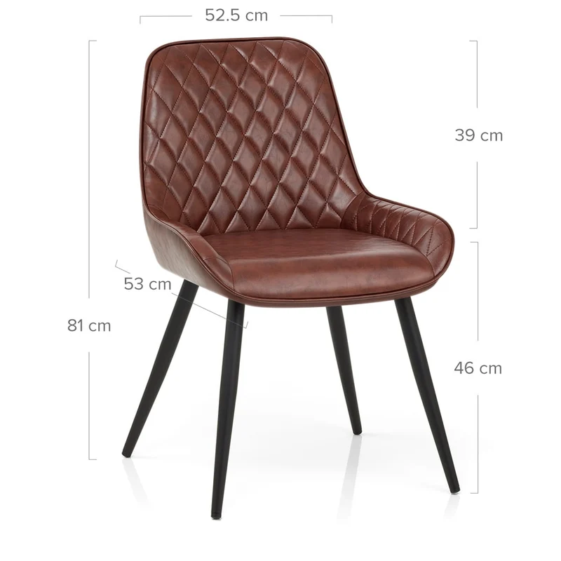 Chaise Faux Cuir Antique - Lincoln Marron