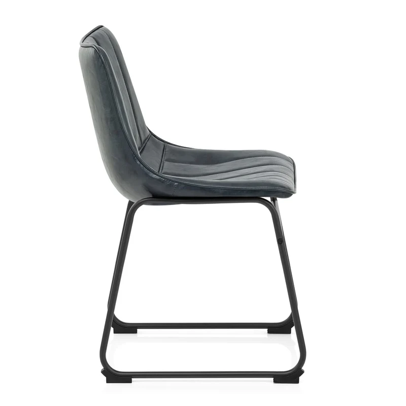 Chaise Faux Cuir - Tucker Bleu Foncé