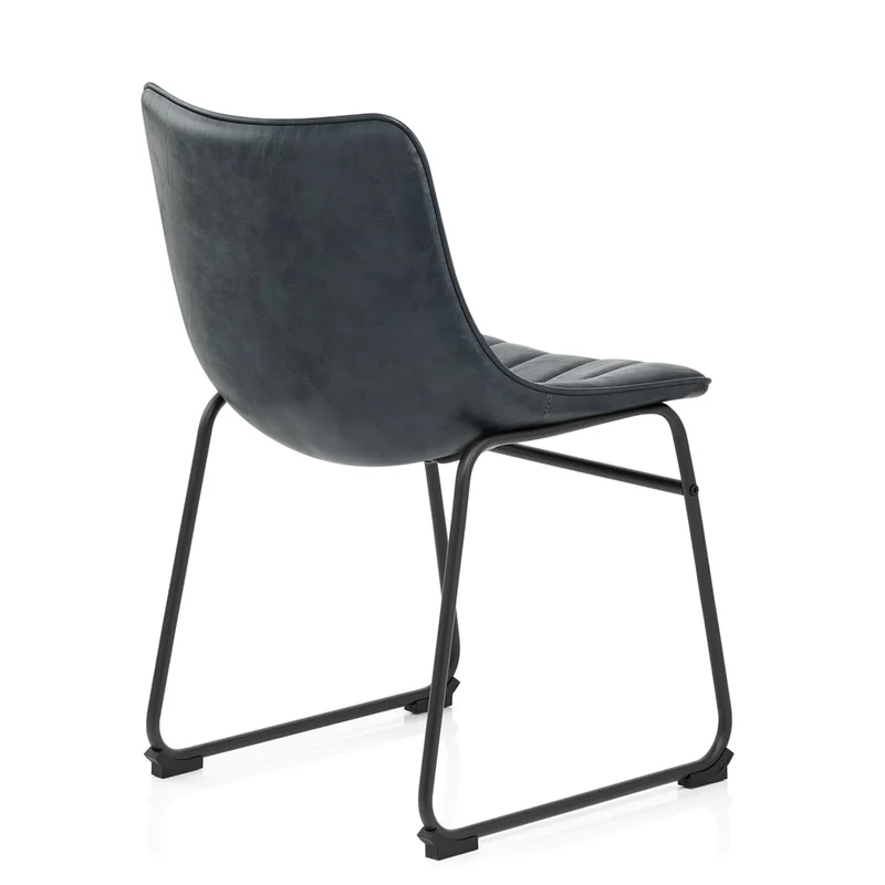 Chaise Faux Cuir - Tucker Bleu Foncé
