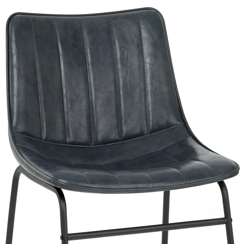 Chaise Faux Cuir - Tucker Bleu Foncé
