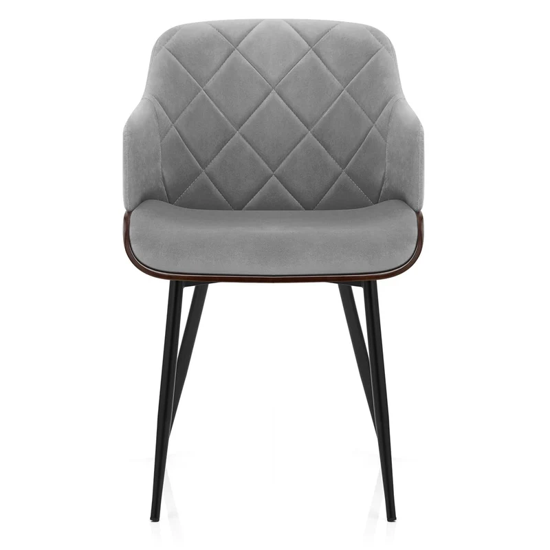 Chaise Bois Velours - Dakota Gris
