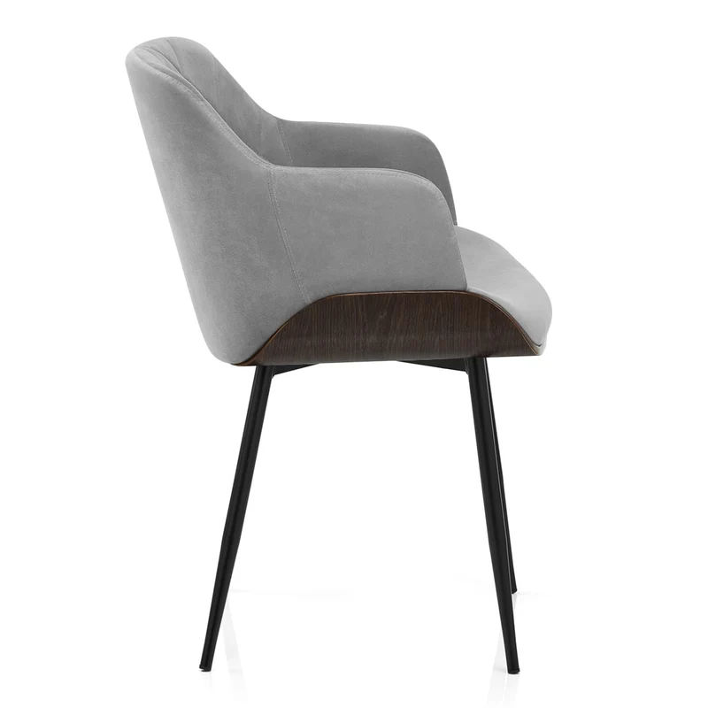 Chaise Bois Velours - Dakota Gris