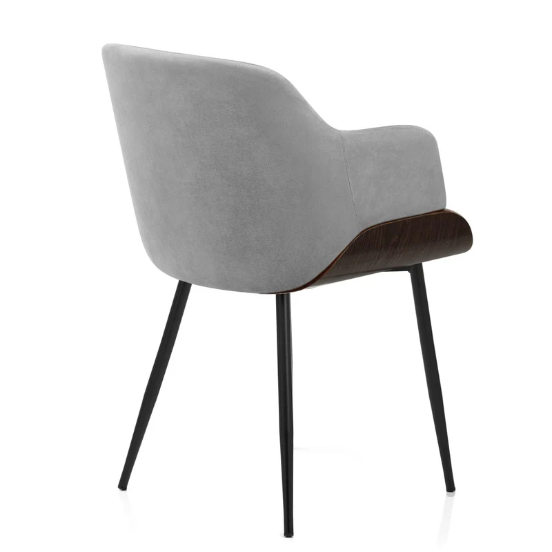 Chaise Bois Velours - Dakota Gris
