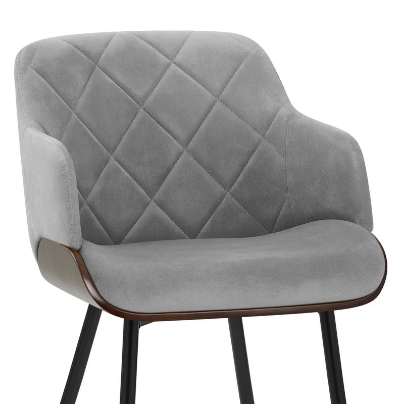 Chaise Bois Velours - Dakota Gris
