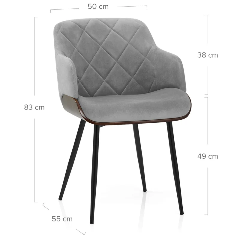 Chaise Bois Velours - Dakota Gris