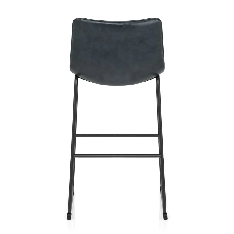 Chaise de Bar Faux Cuir - Tucker Bleu Foncé
