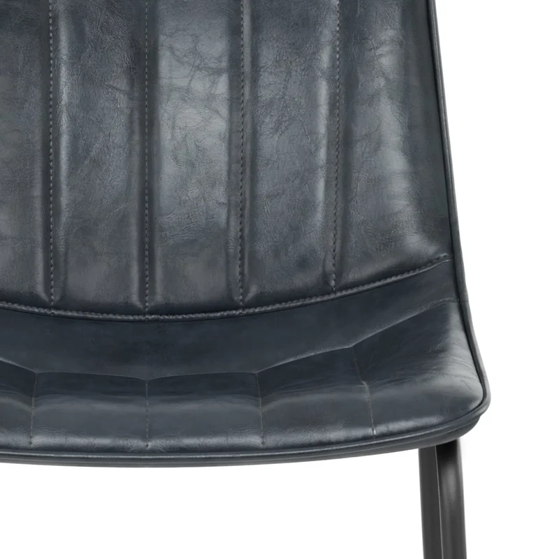Chaise de Bar Faux Cuir - Tucker Bleu Foncé