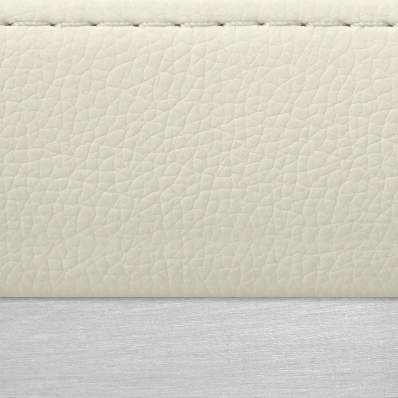 Tabouret Faux Cuir Chrome Brossé - Leah Crème