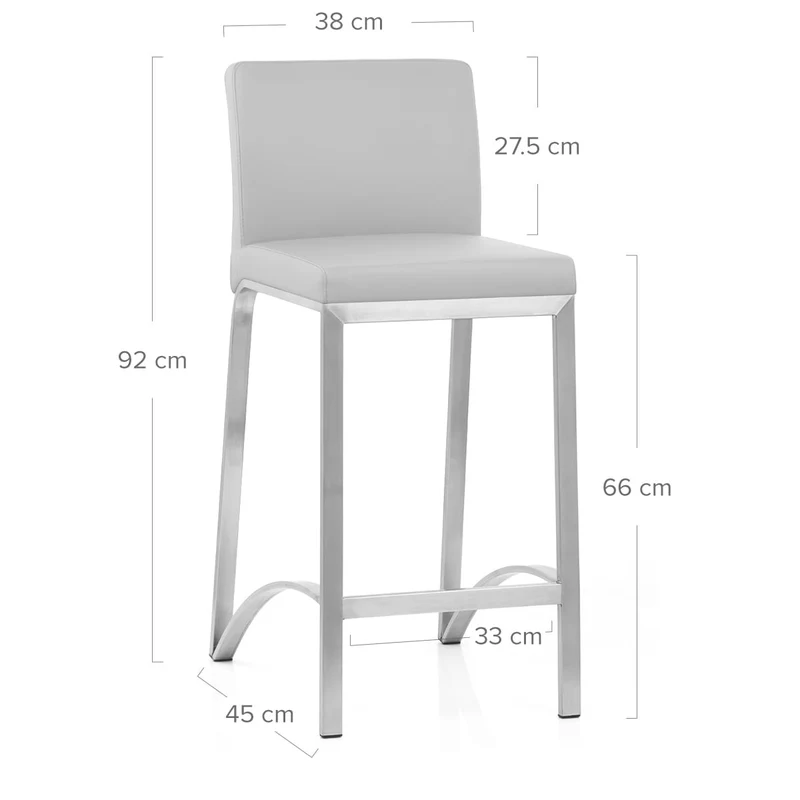 Tabouret Faux Cuir Chrome Brossé - Leah Gris