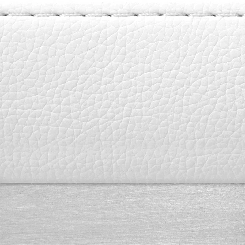 Tabouret Faux Cuir Chrome Brossé - Leah Blanc