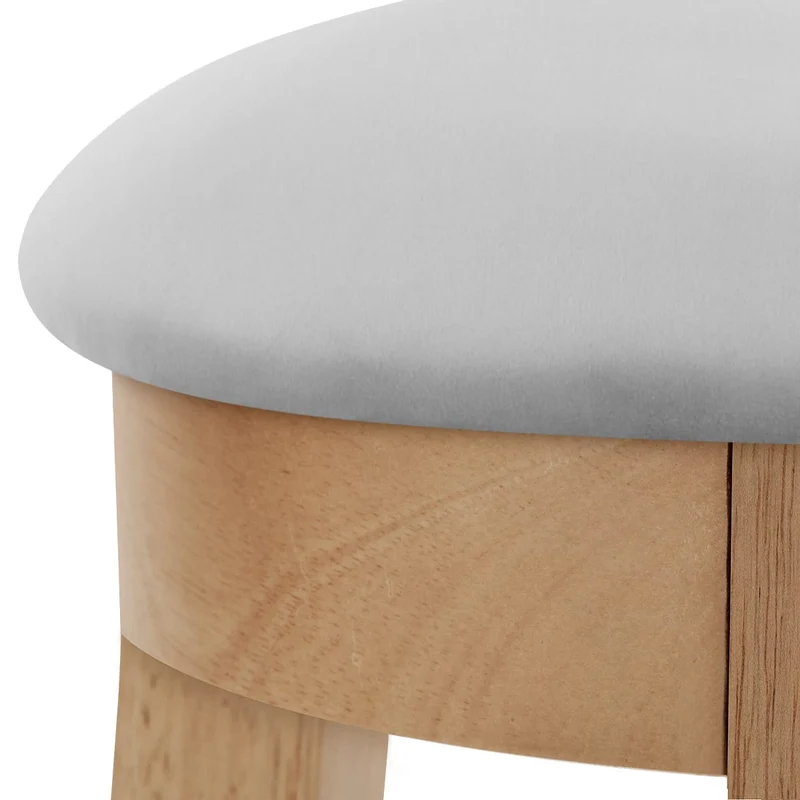 Tabouret de Bar Bois Velours - Ikon Gris