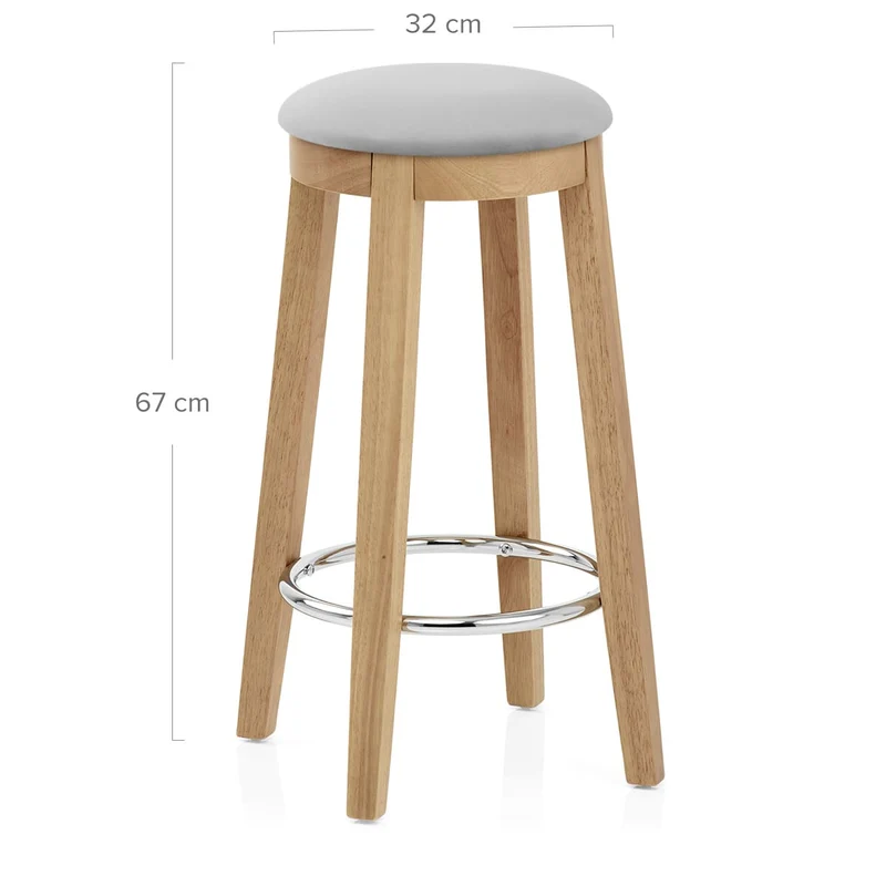 Tabouret de Bar Bois Velours - Ikon Gris