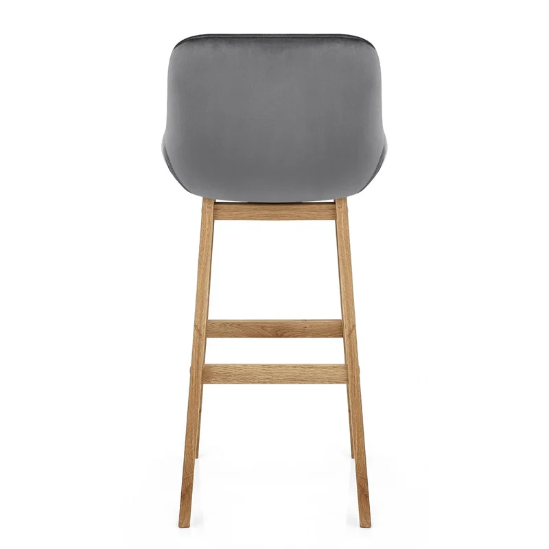 Chaise de Bar Bois Velours - Miami Gris