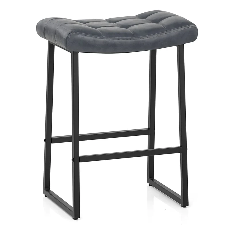 Tabouret Faux Cuir - Jago Bleu