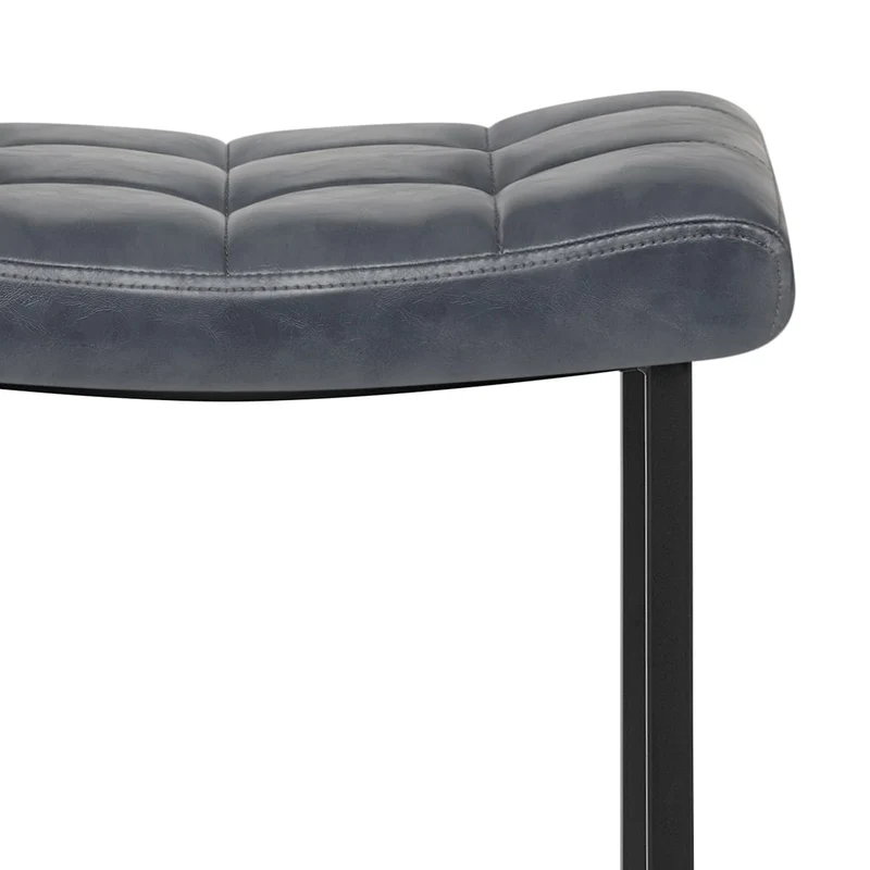 Tabouret Faux Cuir - Jago Bleu