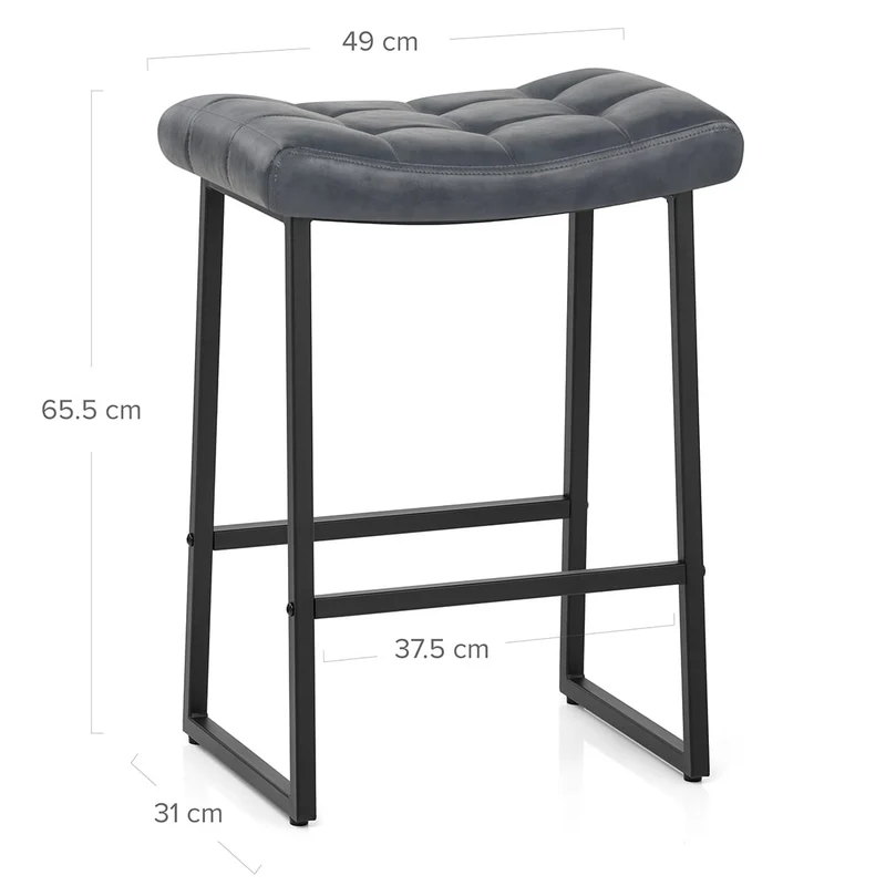 Tabouret Faux Cuir - Jago Bleu