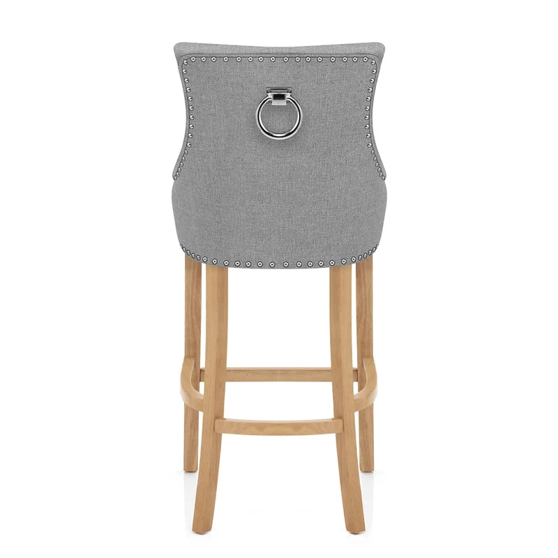 Chaise de Bar Chêne Tissu - Ascot Gris