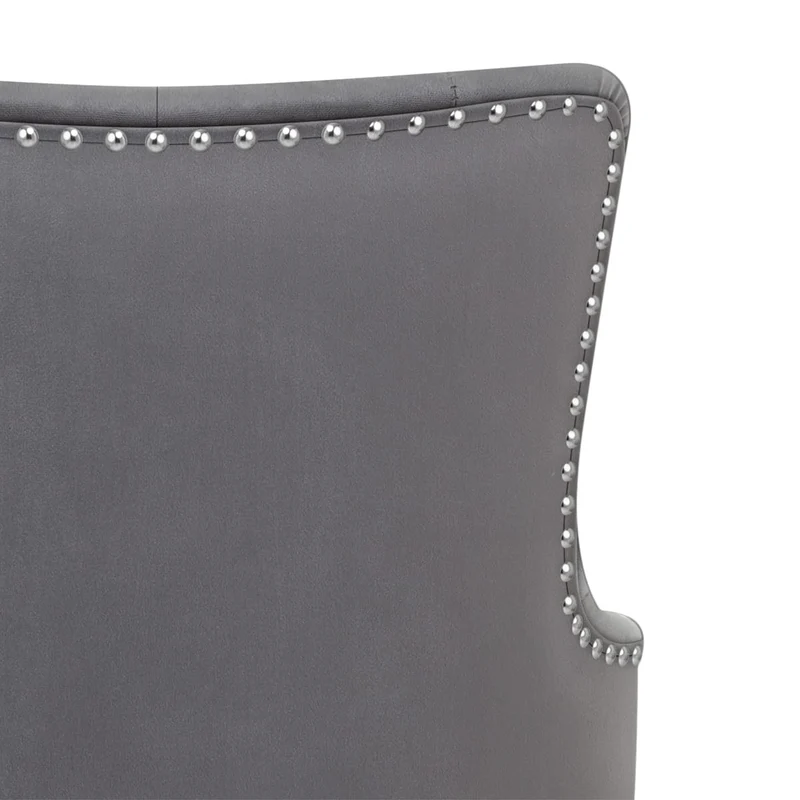 Chaise de Bar Velours Métal - Grange Gris