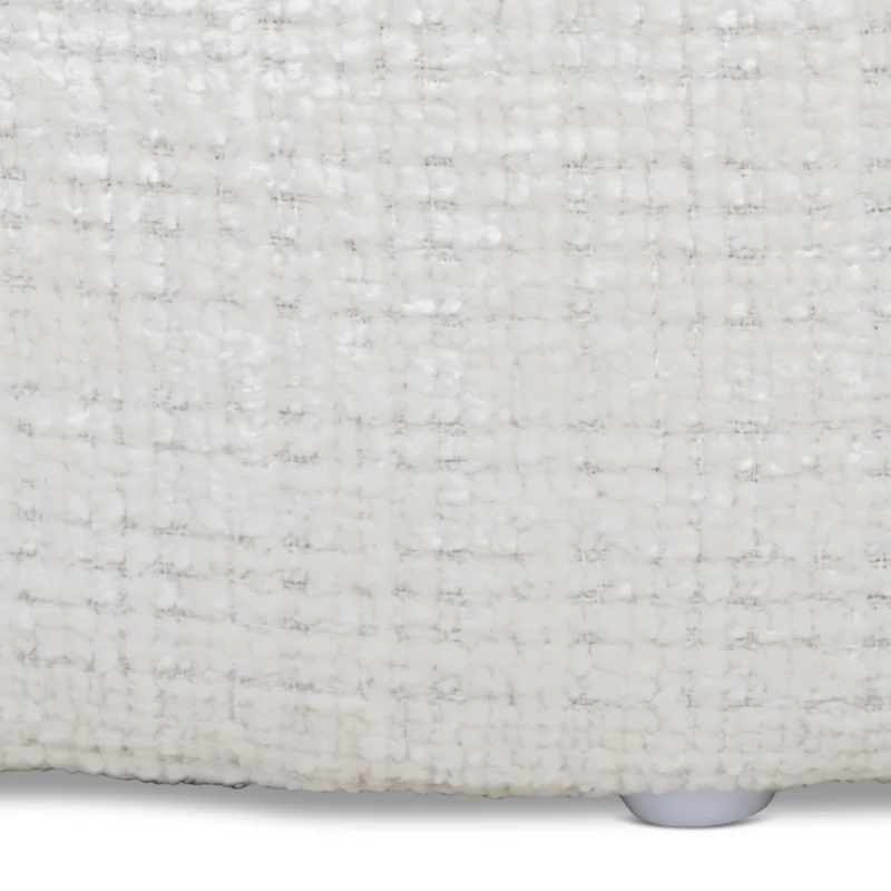 Ottoman en tissu blanc bouclé - Loft