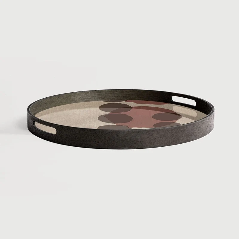 Ethnicraft Plateau en Verre Layered Dots - Rond Ø 48 cm