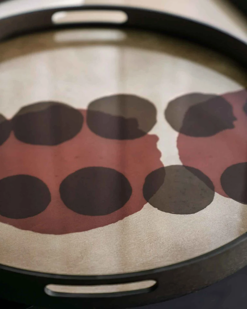 Ethnicraft Plateau en Verre Layered Dots - Rond Ø 48 cm