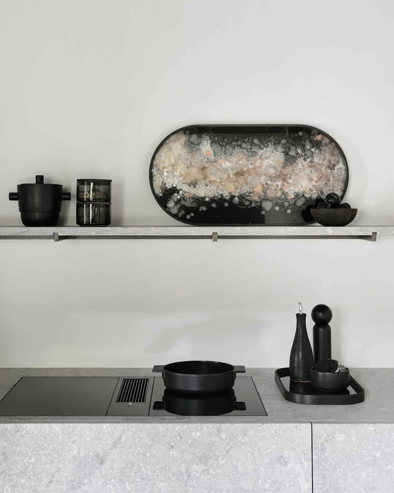 Ethnicraft Plateau en Verre Organic - Noir