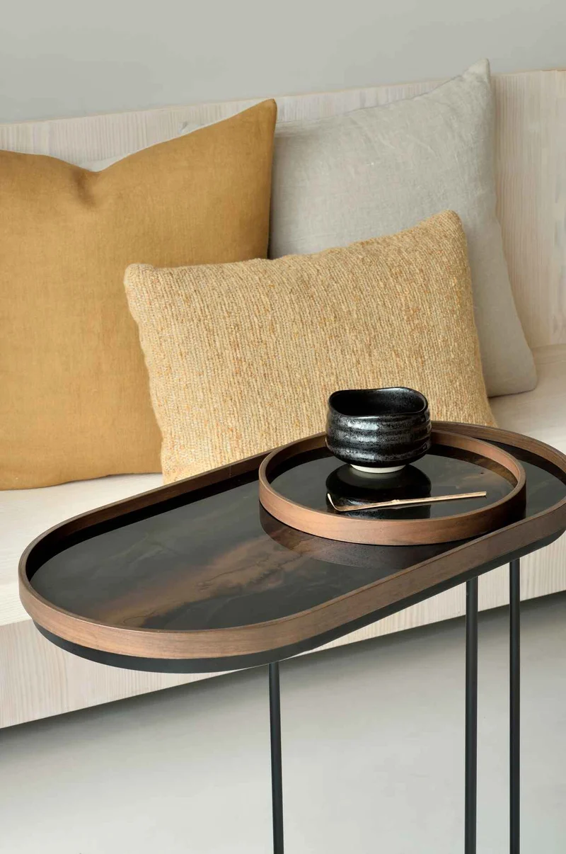 Ethnicraft Plateau en Verre Organic - Bronze