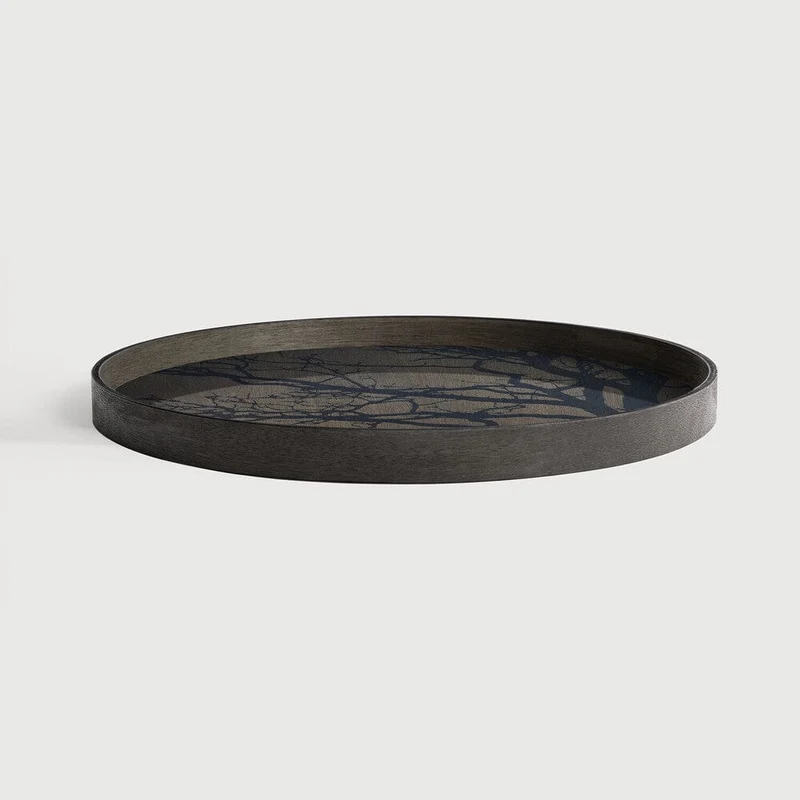 Ethnicraft Plateau en Bois Tree – Arbre Noir Ø 61cm