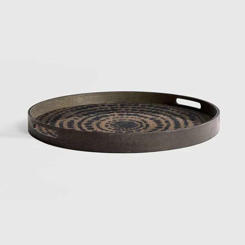Ethnicraft Plateau en Bois Beads Petit Ø 48cm