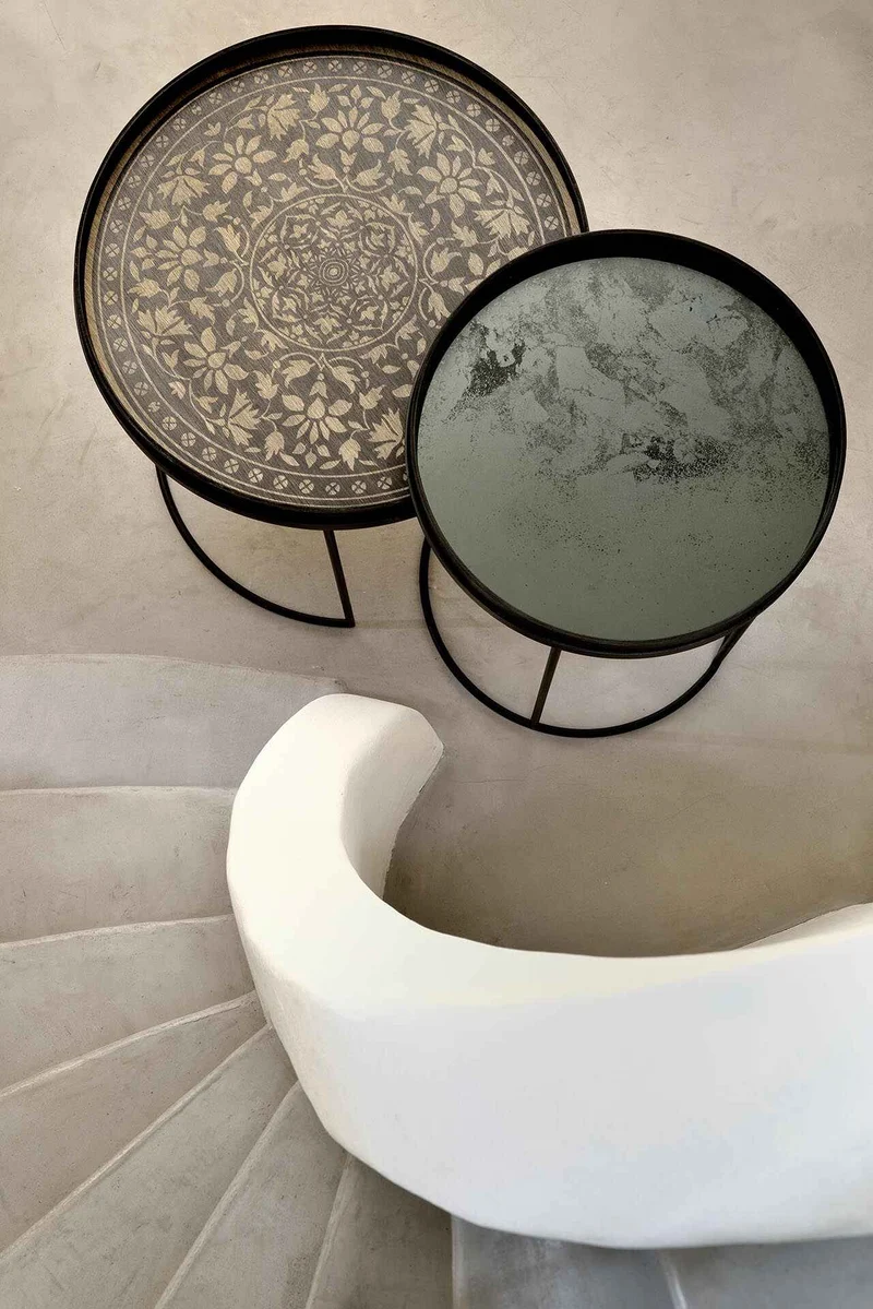 Ethnicraft Plateau en Miroir Aged - Rond Ø 48, 61 cm