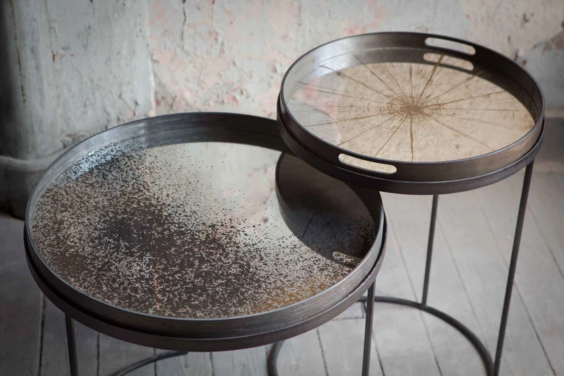 Ethnicraft Plateau en Miroir Aged - Rond Ø 48, 61 cm