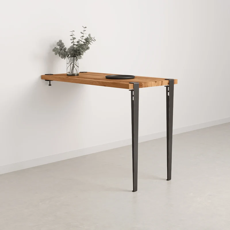 Table haute murale TIPTOE - bois ancien recyclé