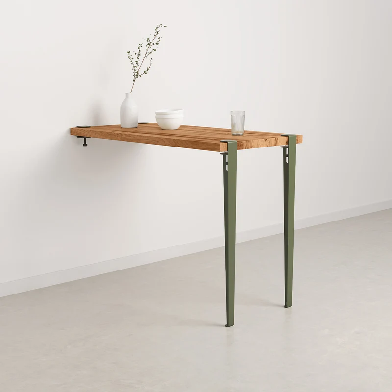 Table haute murale TIPTOE - bois ancien recyclé