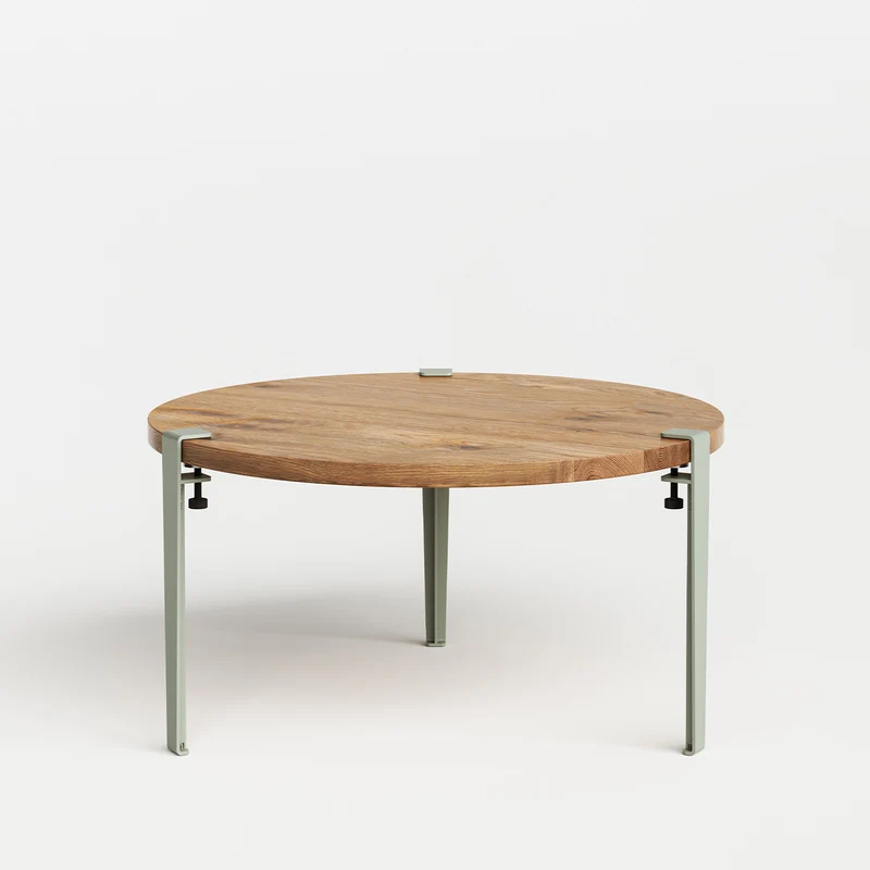 Table basse ronde TIPTOE Ø 80cm - bois ancien recyclé