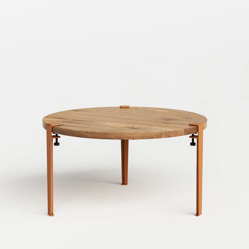 Table basse ronde TIPTOE Ø 80cm - bois ancien recyclé