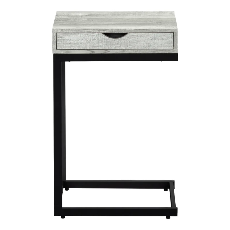 Table d'appoint en MDF/stratifié et métal noir avec 1 tiroir - I 3406-3407