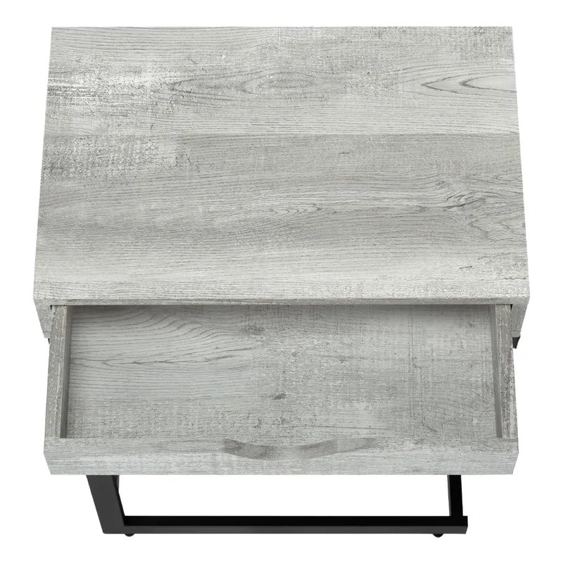 Table d'appoint en MDF/stratifié et métal noir avec 1 tiroir - I 3406-3407