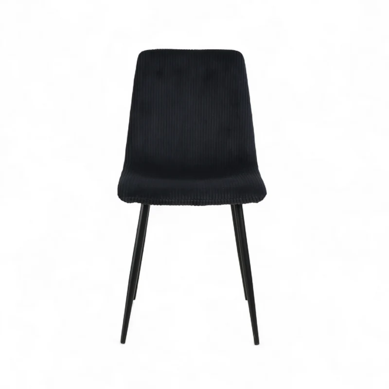 Chaise repas velours côtelé noir
