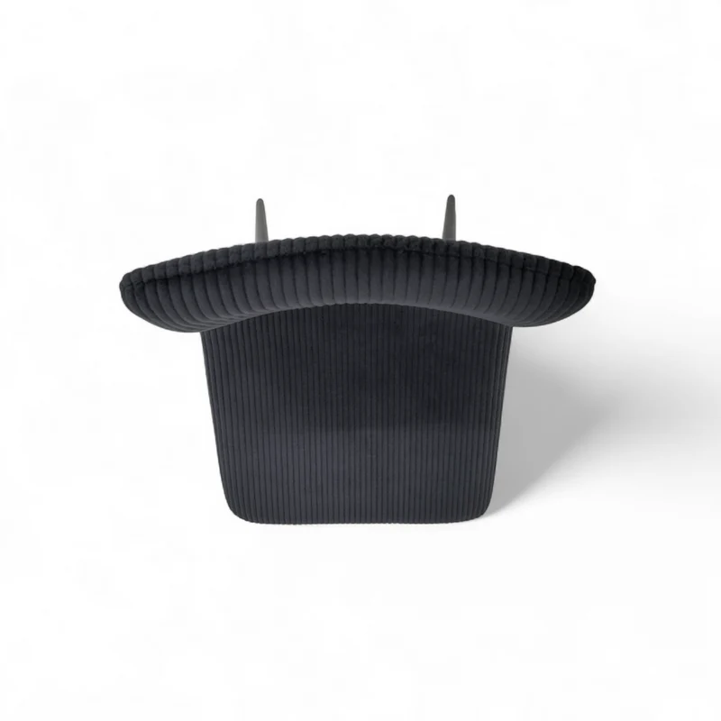 Chaise repas velours côtelé noir