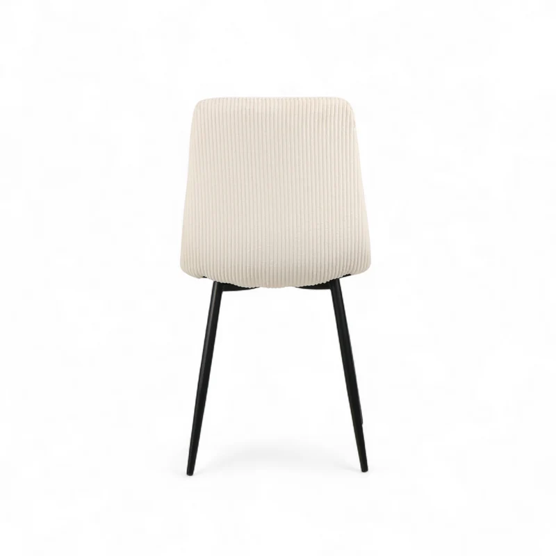 Chaise repas velours côtelé écru