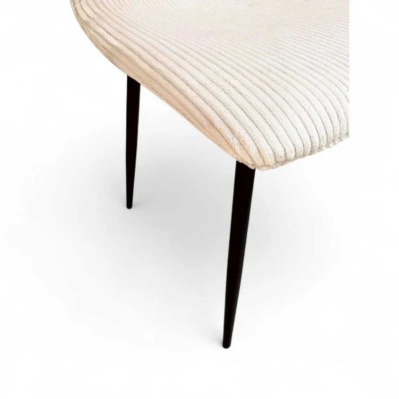 Chaise repas velours côtelé écru