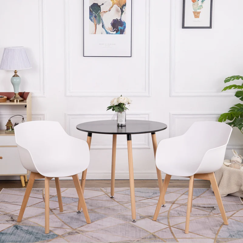 Chaises Scandinaves de Salle à Manger en Bein Hêtre avec Lot de 2/4 - Noir/Blanc/Gris-CLOVER