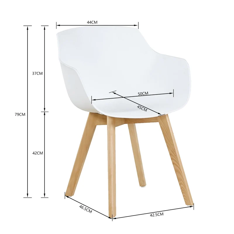 Chaises Scandinaves de Salle à Manger en Bein Hêtre avec Lot de 2/4 - Noir/Blanc/Gris-CLOVER