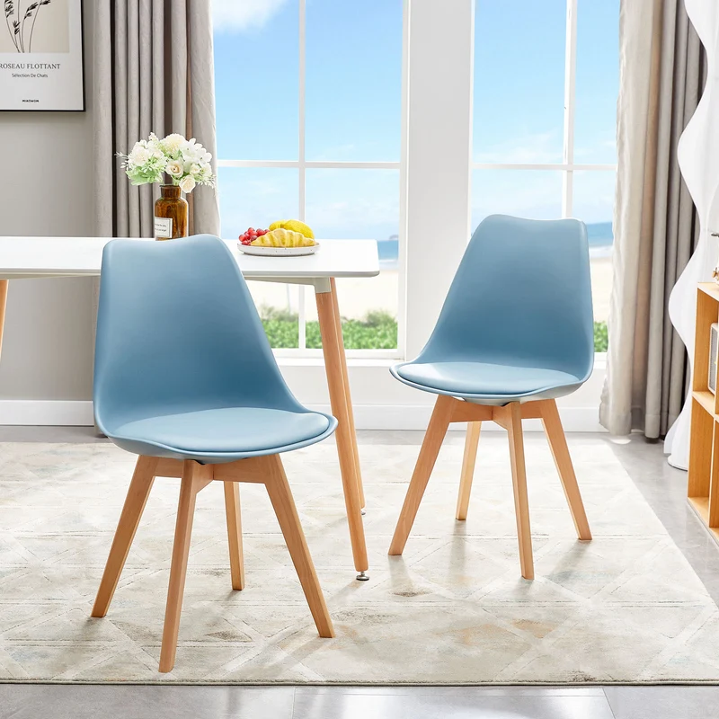 Chaise Scandinave de Salle à Manger en PP - Couleurs variées avec pieds Hêtre-Tulip