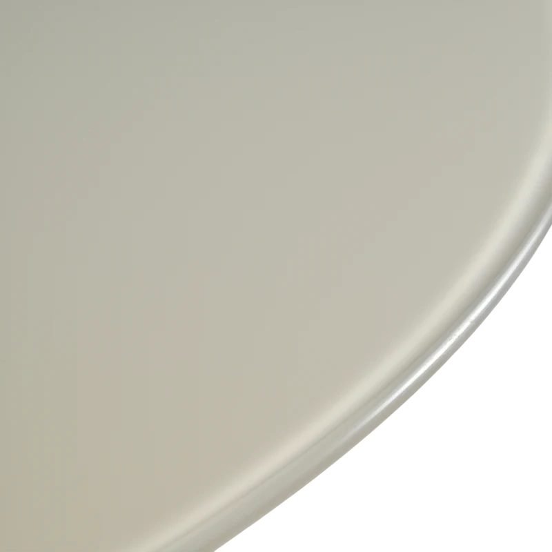 Table repas D120 en verre beige mat
