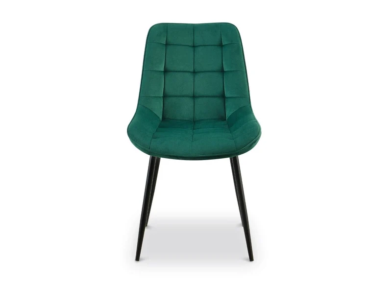 Lot de 4 chaises capitonnées en velours vert SOREN