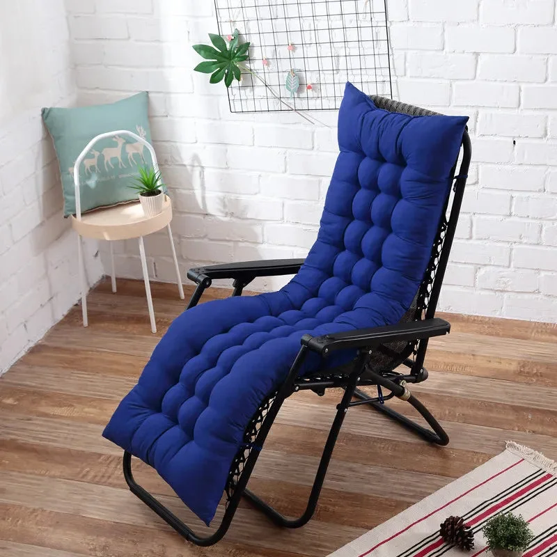 Galette de Chaise Rectangulaire Bleu Foncé