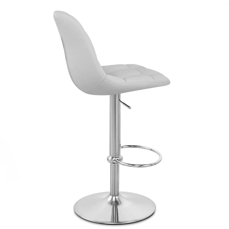 Chaise de Bar Faux Cuir Chrome Brossé - Rochelle Gris